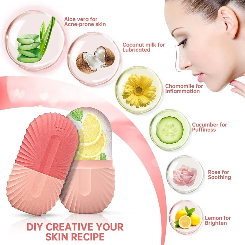 Ice Face Roller – Silicone Beauty Ice Cube for Puffiness, Pore Tightening & Skin Refresh