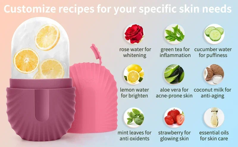 Ice Face Roller – Silicone Beauty Ice Cube for Puffiness, Pore Tightening & Skin Refresh
