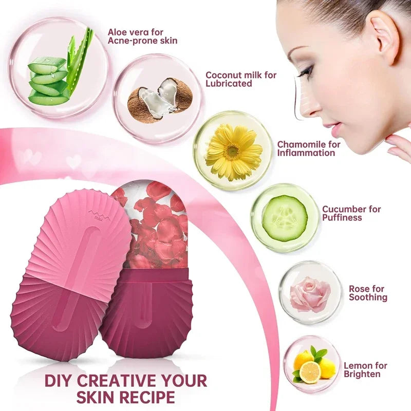 Ice Face Roller – Silicone Beauty Ice Cube for Puffiness, Pore Tightening & Skin Refresh
