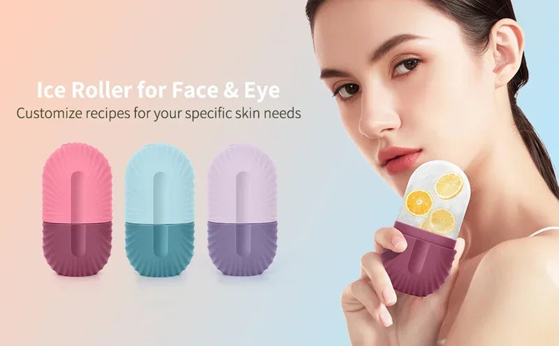 Ice Face Roller – Silicone Beauty Ice Cube for Puffiness, Pore Tightening & Skin Refresh